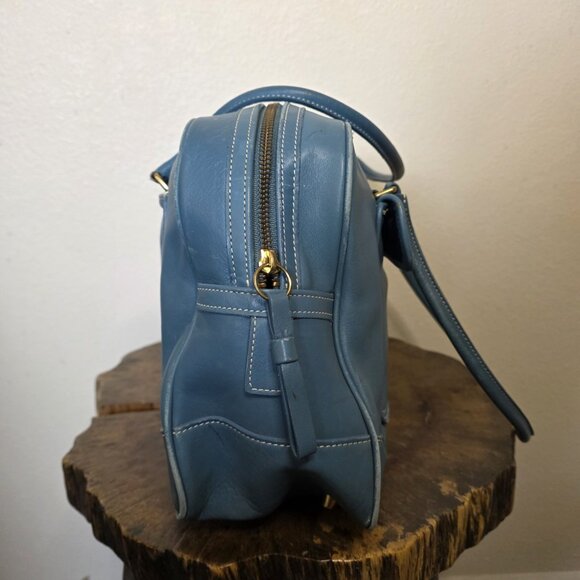 Coach Penelope 9766 Blue Leather Satchel Shoulder Bag Authenticated Turn Lock - Picture 11 of 16